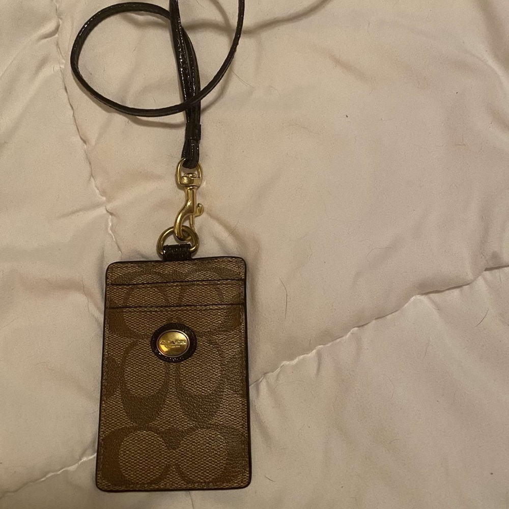 coach lanyard wallet